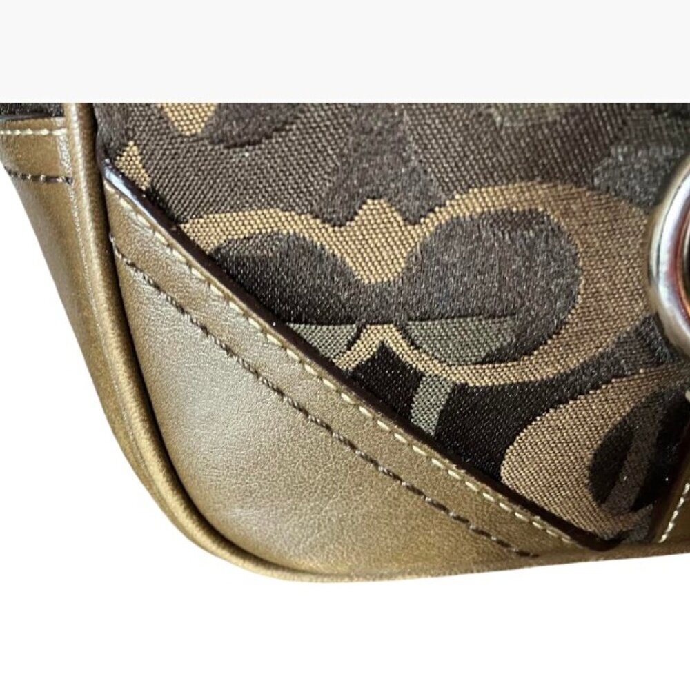 Coach Gallery Optic Signature Tote Bag Vintage Chocolate Monogram Canvas EUC - Picture 7 of 16